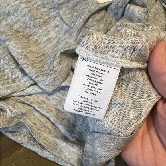 Joie Amarey B Linen Tank Top Stone Gray Womens Large Lagenlook Beachy vacation - Picture 6 of 8